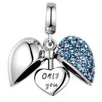 1 Piece Sweet Letter Heart Shape Sterling Silver Inlay Pendant Jewelry Accessories sku image 18