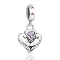 1 Piece Sweet Letter Heart Shape Sterling Silver Inlay Pendant Jewelry Accessories sku image 1