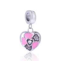1 Piece Sweet Letter Heart Shape Sterling Silver Inlay Pendant Jewelry Accessories sku image 19