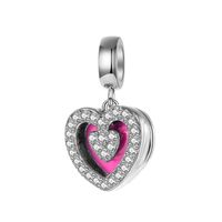 1 Piece Sweet Letter Heart Shape Sterling Silver Inlay Pendant Jewelry Accessories sku image 8