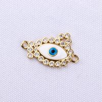 10 Pcs/package Simple Style Devil's Eye Palm Copper Plating Inlay Connector Jewelry Accessories sku image 4