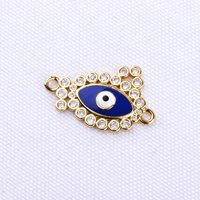 10 Pcs/package Simple Style Devil's Eye Palm Copper Plating Inlay Connector Jewelry Accessories sku image 1