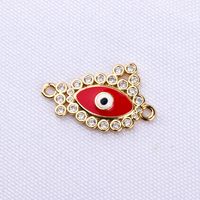 10 Pcs/package Simple Style Devil's Eye Palm Copper Plating Inlay Connector Jewelry Accessories sku image 3