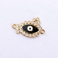 10 Pcs/package Simple Style Devil's Eye Palm Copper Plating Inlay Connector Jewelry Accessories sku image 2