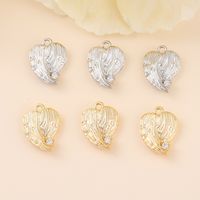 1 Piece Simple Style Heart Shape Wings Copper Plating Inlay Pendant Jewelry Accessories main image 1