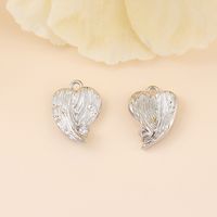 1 Piece Simple Style Heart Shape Wings Copper Plating Inlay Pendant Jewelry Accessories main image 3