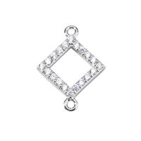 1 Piece Simple Style Rhombus Alloy Plating Inlay Pendant Jewelry Accessories main image 3