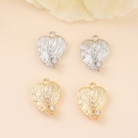 1 Piece Simple Style Heart Shape Wings Copper Plating Inlay Pendant Jewelry Accessories main image 2