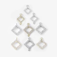 1 Piece Simple Style Rhombus Alloy Plating Inlay Pendant Jewelry Accessories main image 2