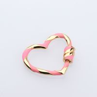 1 Piece Copper Oval Heart Shape Jewelry Buckle Simple Style sku image 1