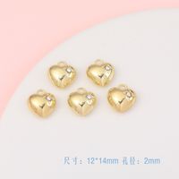 1 Piece Simple Style Heart Shape Alloy Plating Inlay Pendant Jewelry Accessories sku image 2