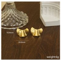 1 Pair Simple Style Commute Solid Color Polishing Plating Stainless Steel 18K Gold Plated Ear Studs main image 2