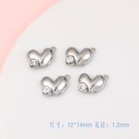 1 Piece Simple Style Heart Shape Alloy Plating Inlay Pendant Jewelry Accessories sku image 3