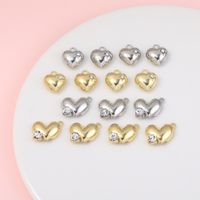 1 Piece Simple Style Heart Shape Alloy Plating Inlay Pendant Jewelry Accessories main image 1