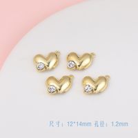 1 Piece Simple Style Heart Shape Alloy Plating Inlay Pendant Jewelry Accessories sku image 4