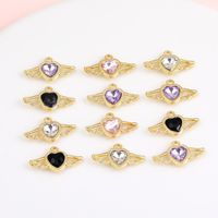 1 Piece Sweet Simple Style Heart Shape Wings Alloy Plating Inlay Pendant Jewelry Accessories main image 1