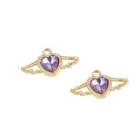 1 Piece Sweet Simple Style Heart Shape Wings Alloy Plating Inlay Pendant Jewelry Accessories main image 2