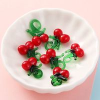 10 Pcs/package Sweet Cherry Glass Pendant Jewelry Accessories main image 2