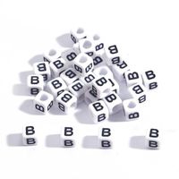 100 Pieces Simple Style Letter Arylic Beads Jewelry Accessories sku image 2