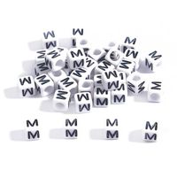 100 Pieces Simple Style Letter Arylic Beads Jewelry Accessories main image 5