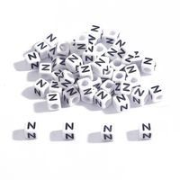 100 Pieces Simple Style Letter Arylic Beads Jewelry Accessories sku image 14