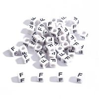 100 Pieces Simple Style Letter Arylic Beads Jewelry Accessories sku image 6