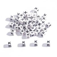 100 Pieces Simple Style Letter Arylic Beads Jewelry Accessories sku image 11