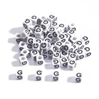 100 Pieces Simple Style Letter Arylic Beads Jewelry Accessories sku image 7