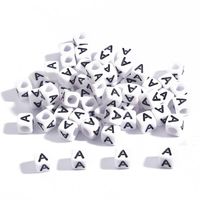 100 Pieces Simple Style Letter Arylic Beads Jewelry Accessories sku image 1
