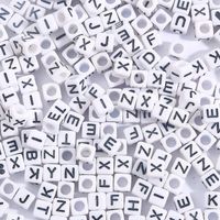 100 Pieces Simple Style Letter Arylic Beads Jewelry Accessories main image 4