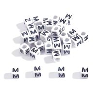 100 Pieces Simple Style Letter Arylic Beads Jewelry Accessories sku image 13