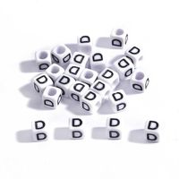 100 Pieces Simple Style Letter Arylic Beads Jewelry Accessories sku image 4