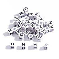 100 Pieces Simple Style Letter Arylic Beads Jewelry Accessories sku image 8