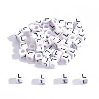 100 Pieces Simple Style Letter Arylic Beads Jewelry Accessories sku image 12