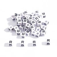 100 Pieces Simple Style Letter Arylic Beads Jewelry Accessories sku image 18