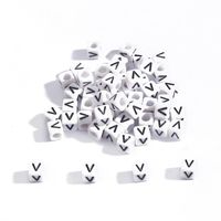 100 Pieces Simple Style Letter Arylic Beads Jewelry Accessories sku image 22