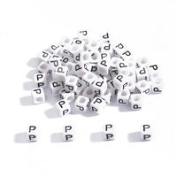 100 Pieces Simple Style Letter Arylic Beads Jewelry Accessories sku image 16