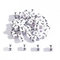 100 Pieces Simple Style Letter Arylic Beads Jewelry Accessories sku image 20