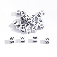 100 Pieces Simple Style Letter Arylic Beads Jewelry Accessories sku image 23