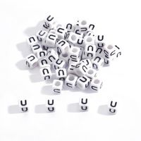100 Pieces Simple Style Letter Arylic Beads Jewelry Accessories sku image 21