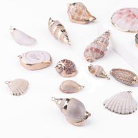 2 Pieces Retro Beach Conch Shell Shell Plating Pendant Jewelry Accessories main image 5