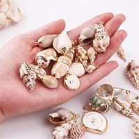 2 Pieces Retro Beach Conch Shell Shell Plating Pendant Jewelry Accessories main image 4