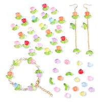 10 Sets/Pack 7 * 14mm 9 * 9mm Hole Under 1mm Glass Flower Beads main image 5