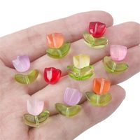 10 Sets/Pack 7 * 14mm 9 * 9mm Hole Under 1mm Glass Flower Beads main image 4