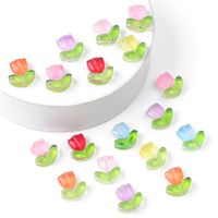 10 Sets/Pack 7 * 14mm 9 * 9mm Hole Under 1mm Glass Flower Beads main image 2