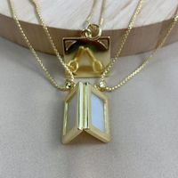 Simple Style Angel Copper Plating Inlay Shell 18k Gold Plated Pendant Necklace main image 5