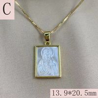 Simple Style Angel Copper Plating Inlay Shell 18k Gold Plated Pendant Necklace sku image 4