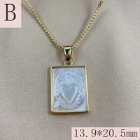 Simple Style Angel Copper Plating Inlay Shell 18k Gold Plated Pendant Necklace sku image 3