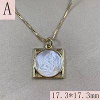 Style Simple Ange Le Cuivre Placage Incruster Coquille Plaqué Or 18k Pendentif sku image 2
