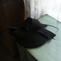 Women's Elegant Solid Color Flat Eaves Fedora Hat Fascinator Hats sku image 2